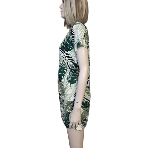 𝅺lulus Lulu's Shift Dress Tunic Fern Plant Foliage Inspired Print Short Sleeve - Picture 5 of 11